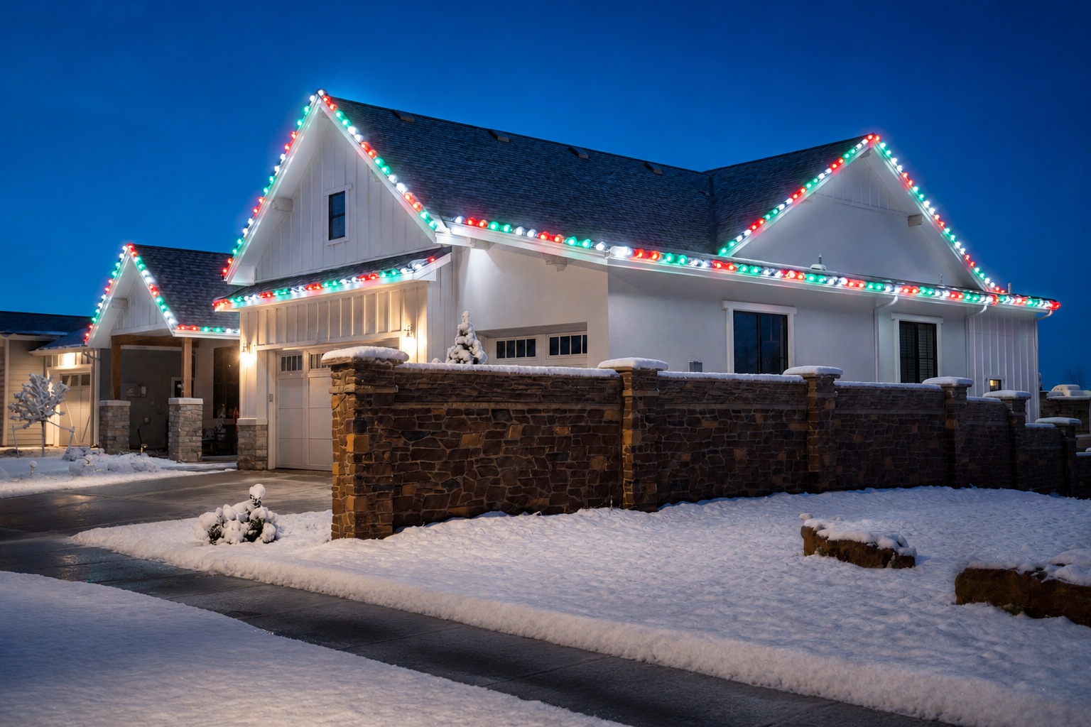 Holiday light install near Keller, TX