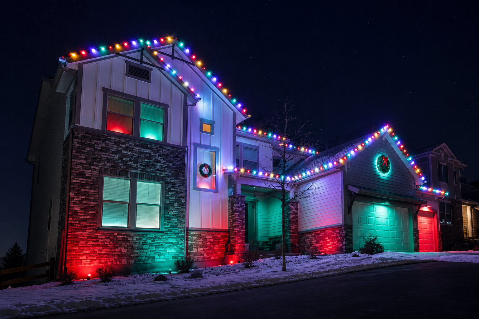 Holiday light install near Keller, TX
