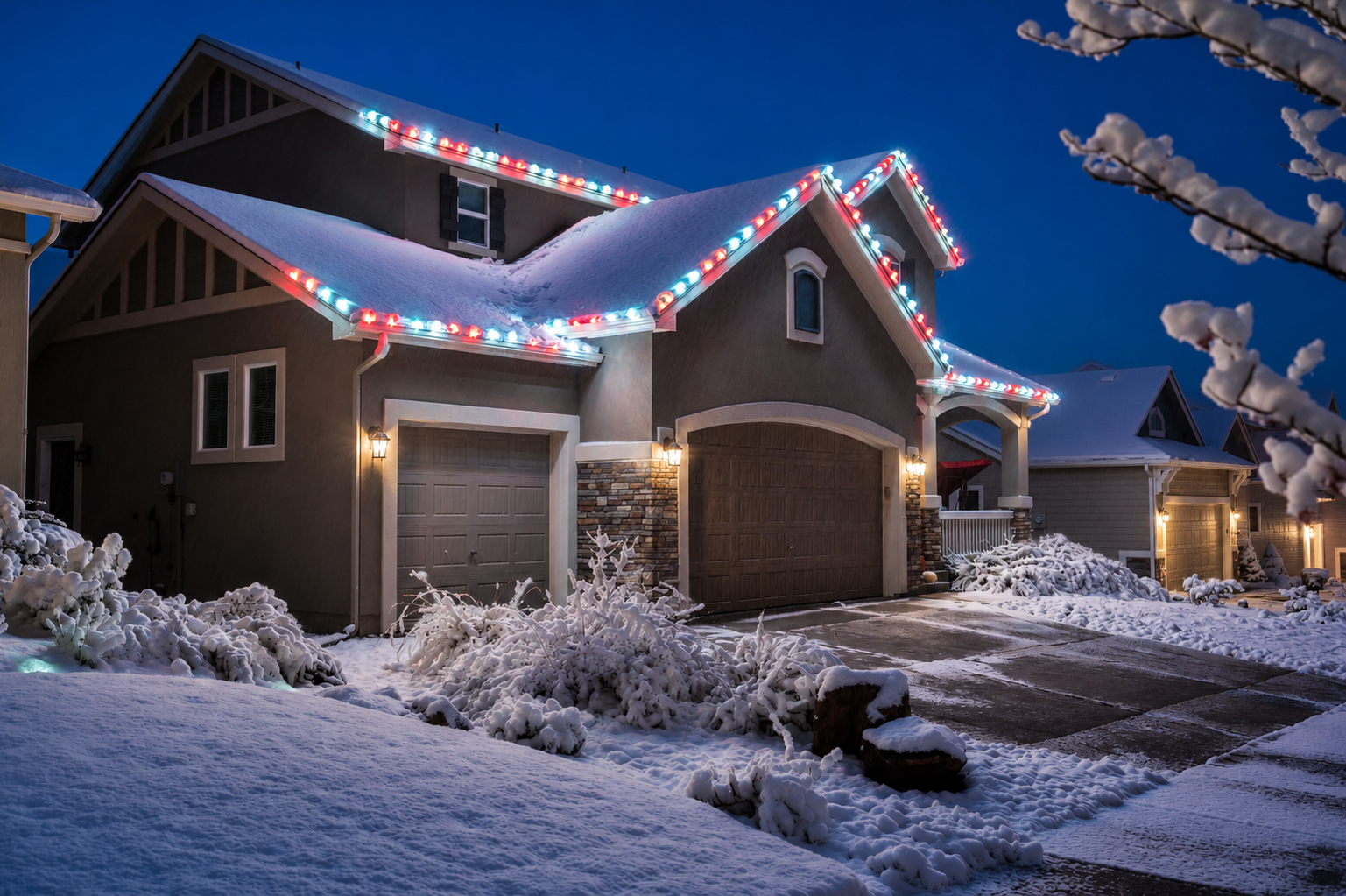 Holiday light install near Keller, TX