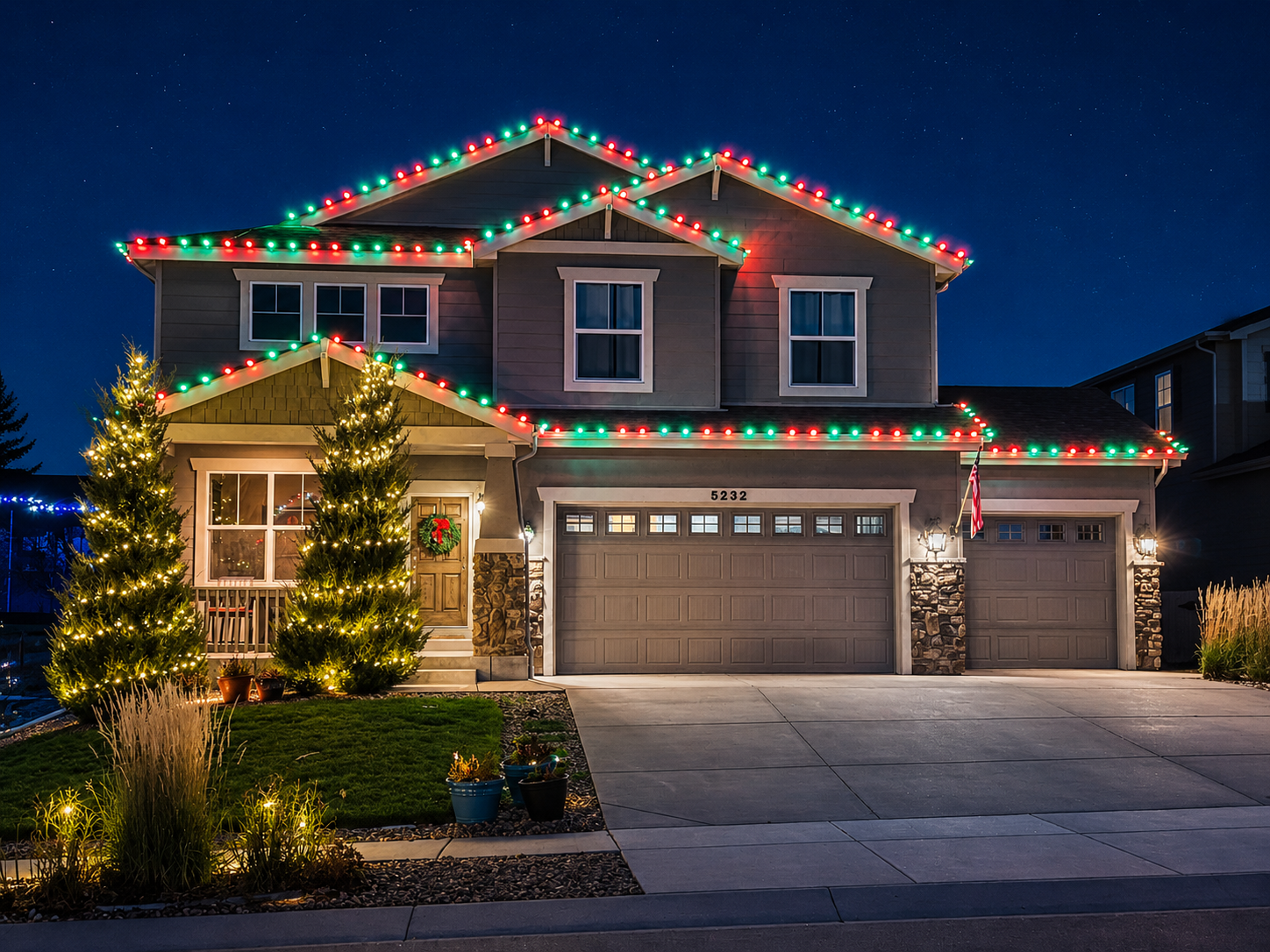 Holiday light install near Keller, TX